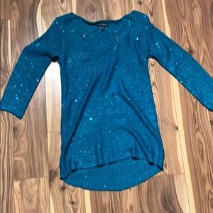 Blue sequinned top